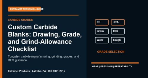 Custom Carbide Blanks: Drawing, Grade, and Grind-Allowance Checklist - Extramet tungsten carbide technical guide
