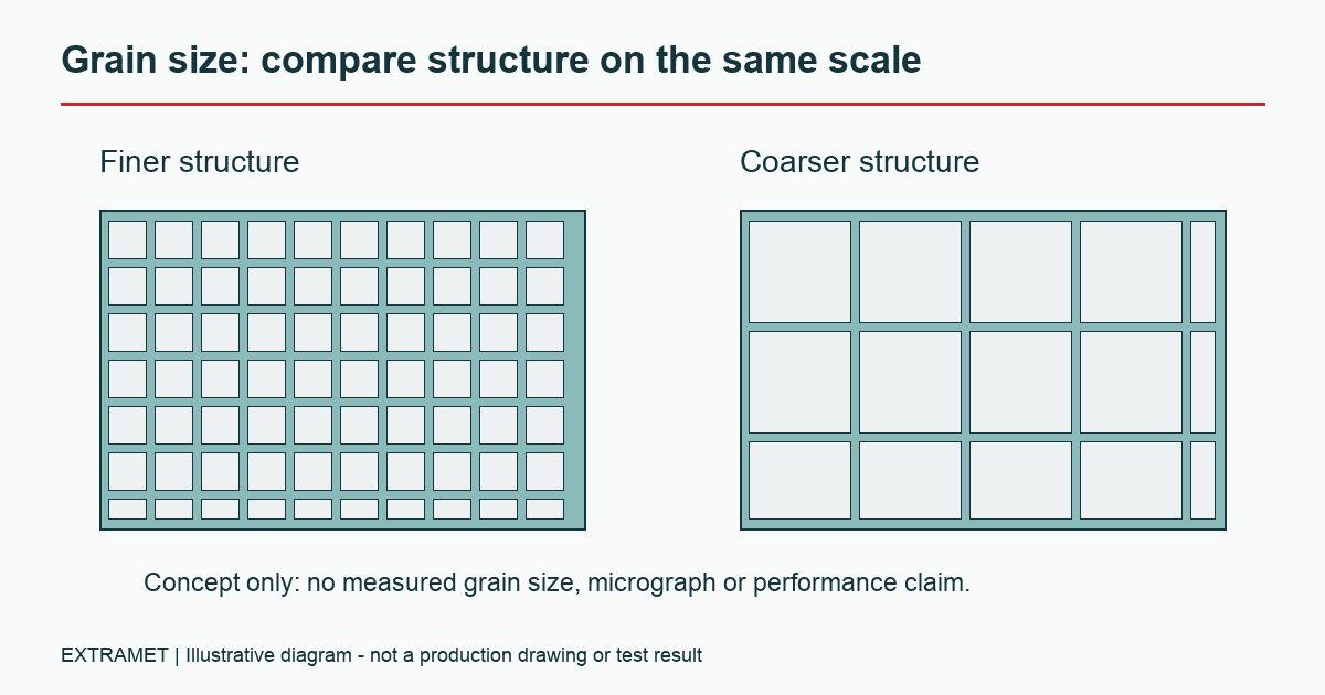 Conceptual finer and coarser carbide grain structures