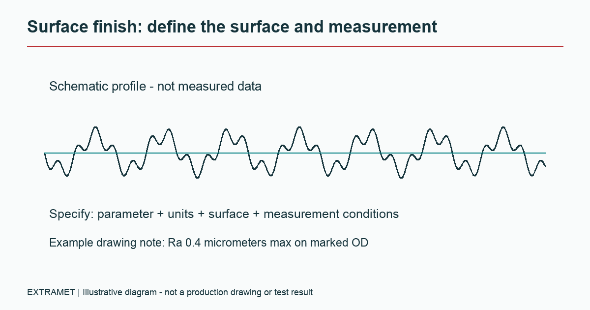 Schematic surface profile and roughness specification inputs