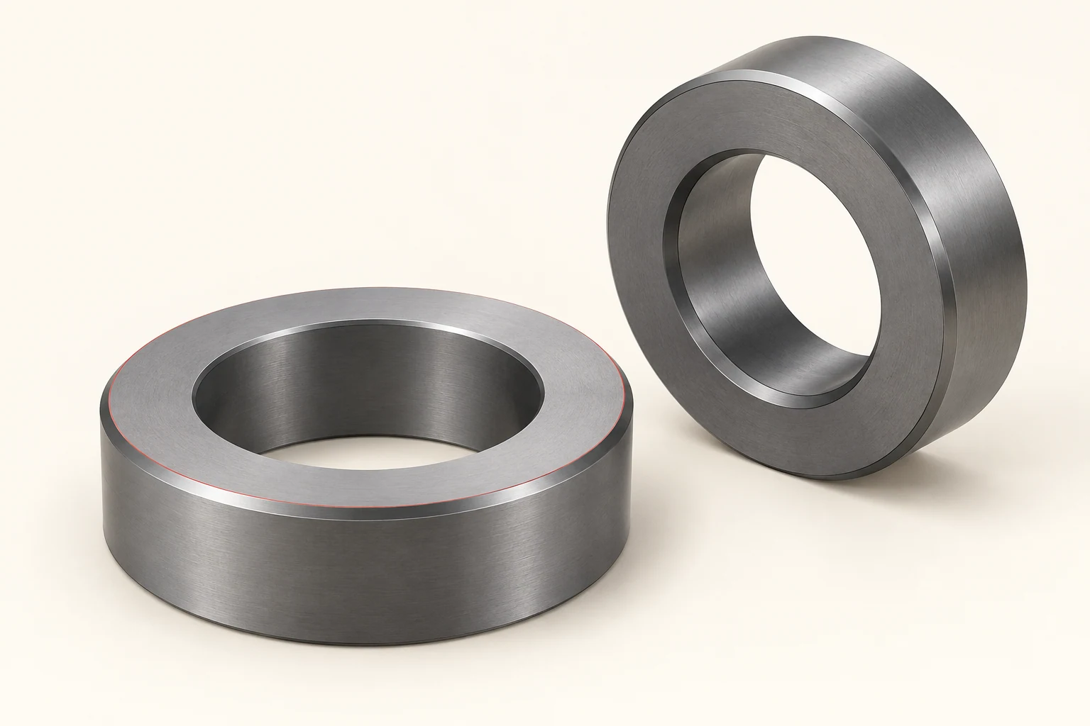 Mechanical seal rings showing the bore and annular sealing face