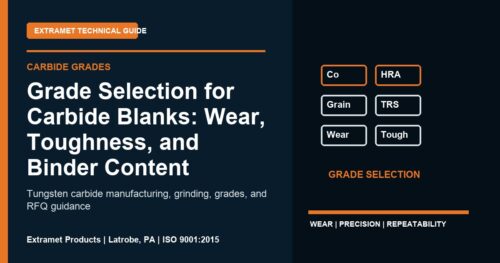 Grade Selection for Carbide Blanks: Wear, Toughness, and Binder Content - Extramet tungsten carbide technical guide