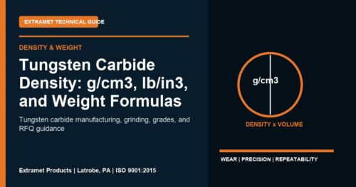 Tungsten Carbide Density: g/cm3, lb/in3, and Weight Formulas - Extramet tungsten carbide technical guide